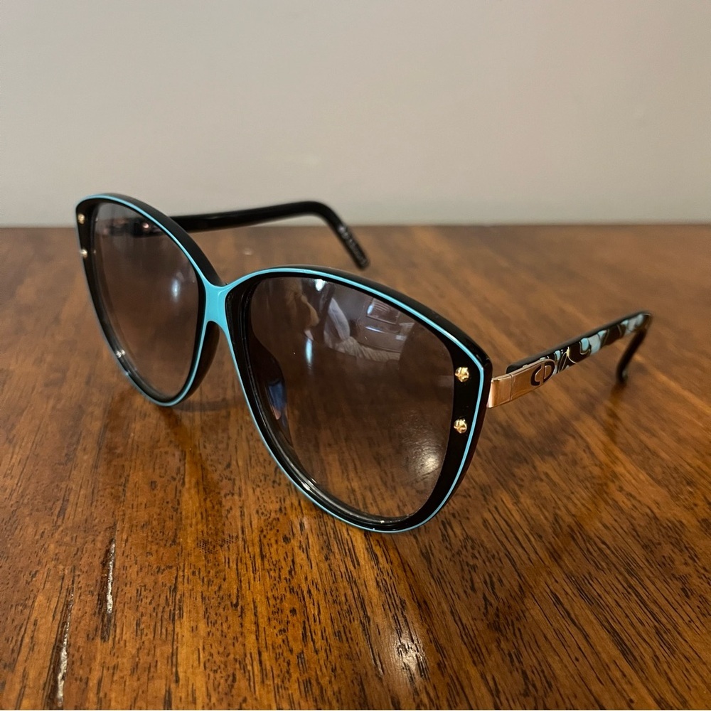 Christian Dior black and blue vintage sunglasses. Made in Germany 2277 90. - Picture 2 of 12